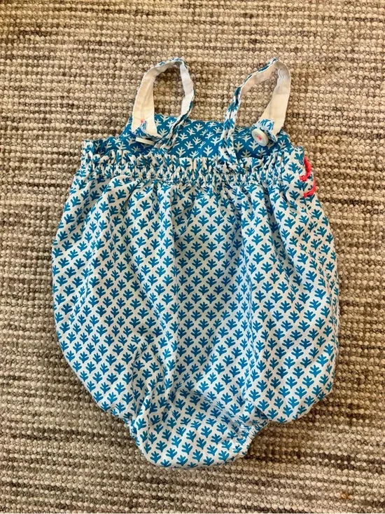 Baby Boden Romper with Bright Pink Trim- 3-6 Months - Picture 2 of 3